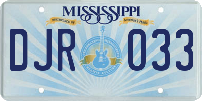 MS license plate DJR033