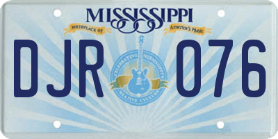 MS license plate DJR076
