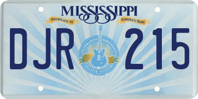 MS license plate DJR215