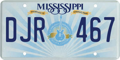 MS license plate DJR467