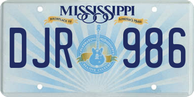 MS license plate DJR986