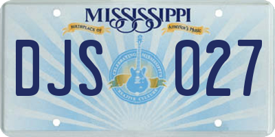 MS license plate DJS027