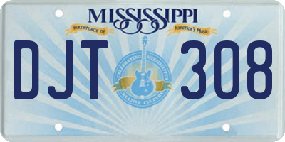 MS license plate DJT308