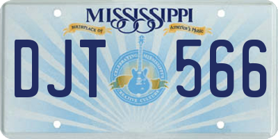 MS license plate DJT566
