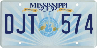 MS license plate DJT574
