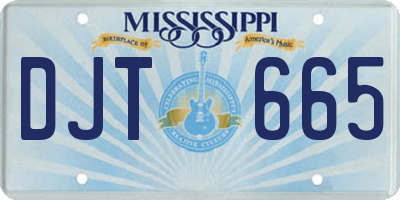 MS license plate DJT665