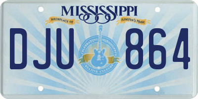 MS license plate DJU864