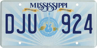 MS license plate DJU924