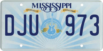 MS license plate DJU973