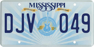 MS license plate DJV049