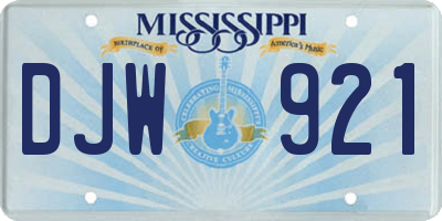 MS license plate DJW921