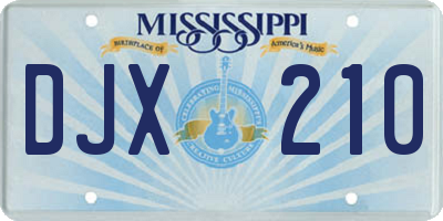 MS license plate DJX210