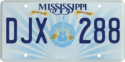 MS license plate DJX288