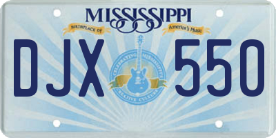 MS license plate DJX550