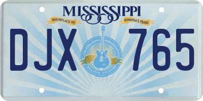 MS license plate DJX765