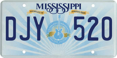 MS license plate DJY520