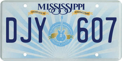 MS license plate DJY607