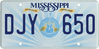 MS license plate DJY650
