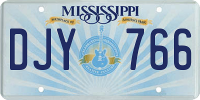 MS license plate DJY766