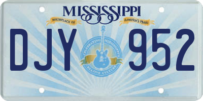 MS license plate DJY952