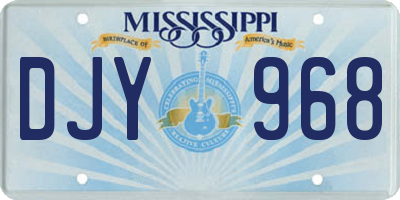 MS license plate DJY968