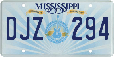 MS license plate DJZ294