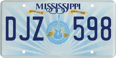 MS license plate DJZ598