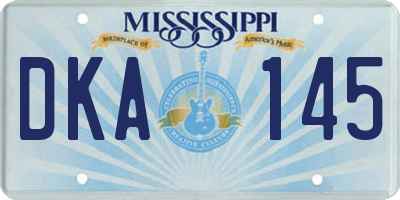 MS license plate DKA145