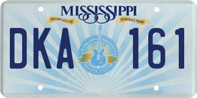 MS license plate DKA161