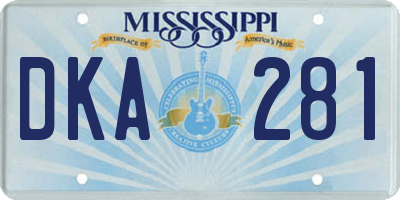 MS license plate DKA281