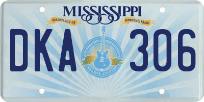 MS license plate DKA306