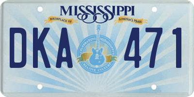 MS license plate DKA471