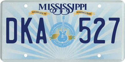 MS license plate DKA527