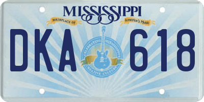 MS license plate DKA618