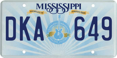 MS license plate DKA649