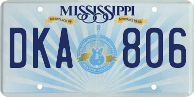 MS license plate DKA806