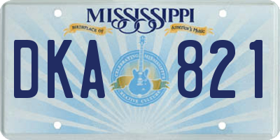 MS license plate DKA821
