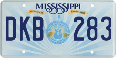 MS license plate DKB283