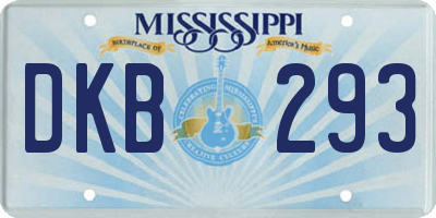 MS license plate DKB293