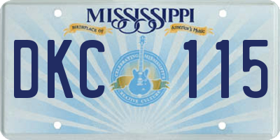 MS license plate DKC115
