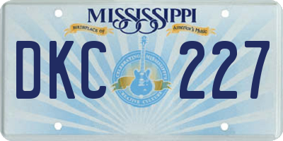 MS license plate DKC227
