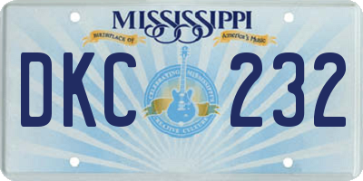MS license plate DKC232
