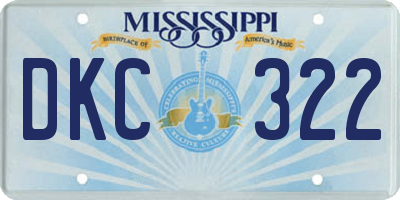MS license plate DKC322