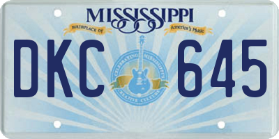 MS license plate DKC645