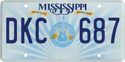 MS license plate DKC687