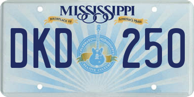 MS license plate DKD250