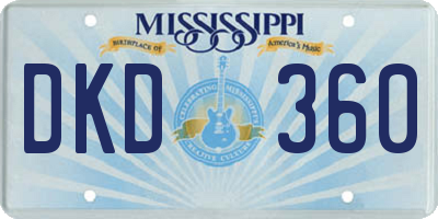 MS license plate DKD360