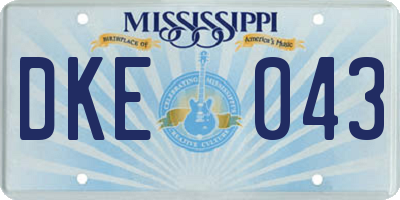 MS license plate DKE043