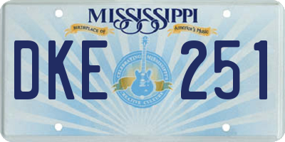 MS license plate DKE251