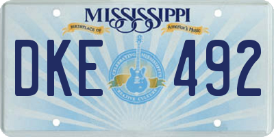 MS license plate DKE492